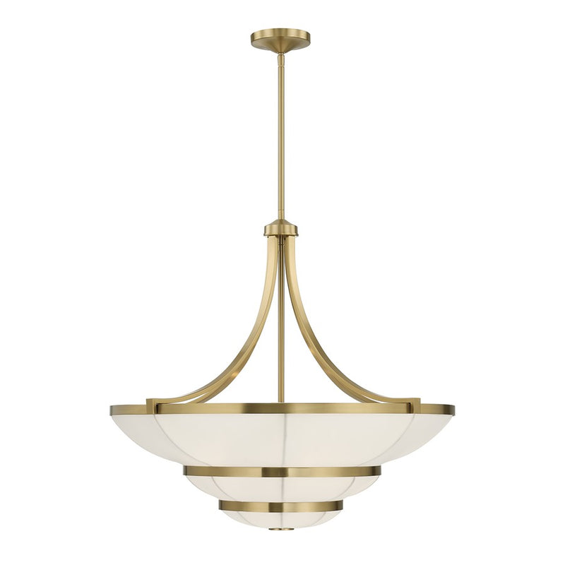 Savoy House Constantine 4Lt Chandelier, Sheer, Warm Brass