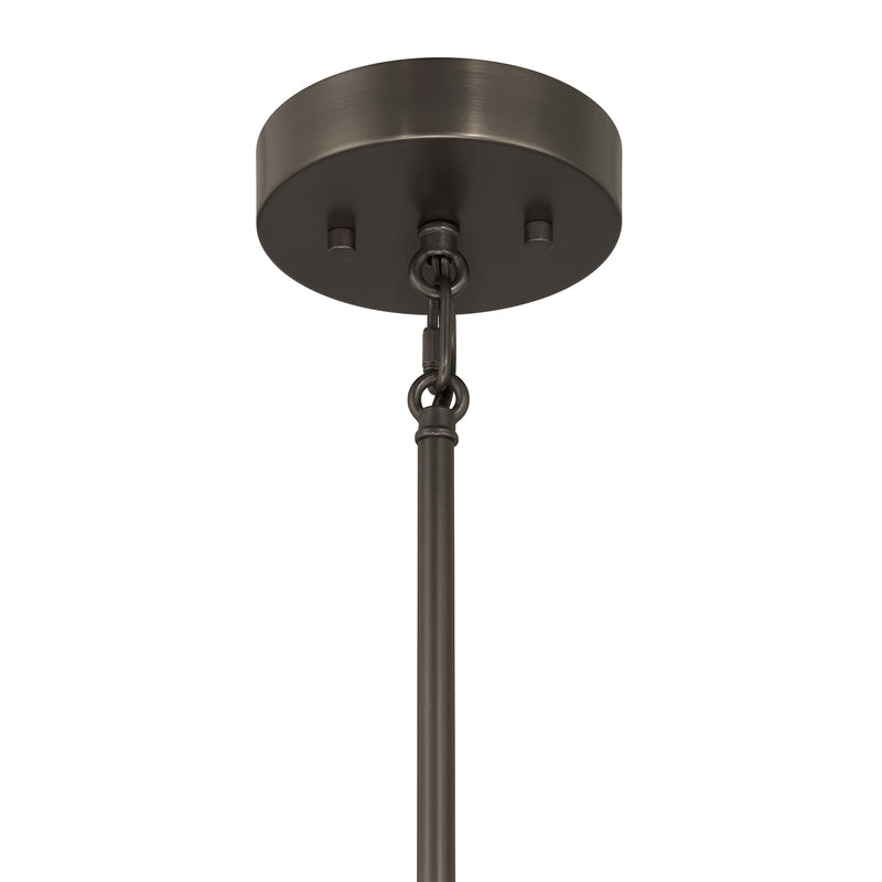 Savoy House Ainslie 30in 5-Light LED Chandelier | Modern Mediterranean Bronze Metal and Strie Glass | Dining Room & Living Room | 30 in | Model 1-9305-5-15