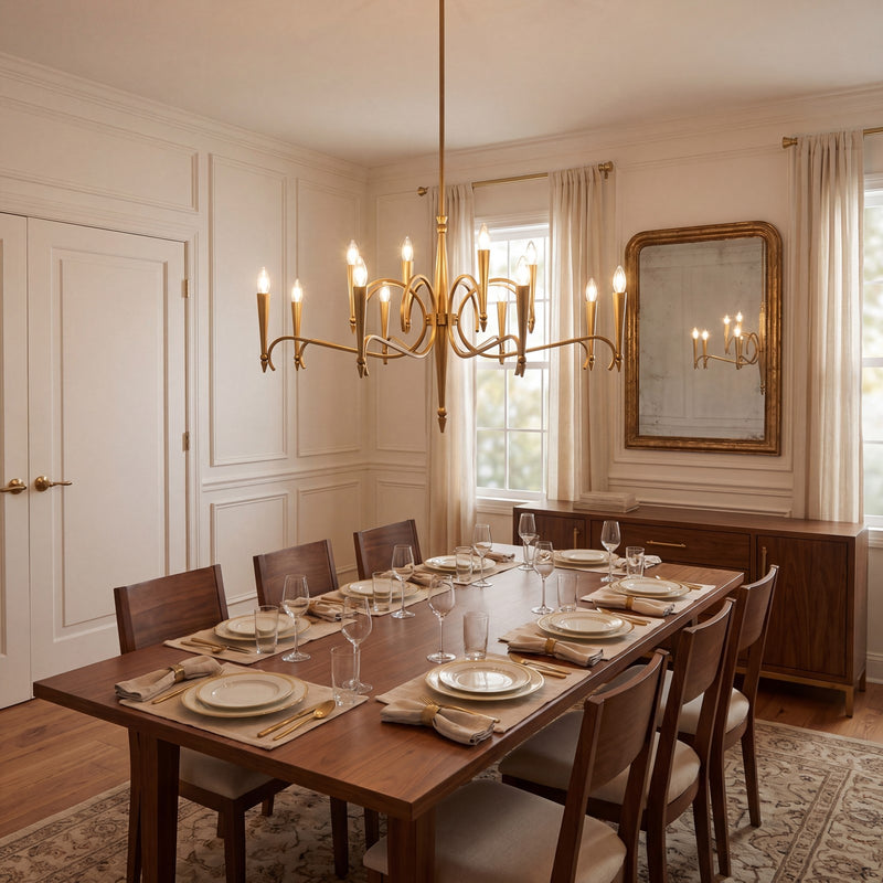 Savoy House Tremont 12 Light Chandelier, Riviera Brass