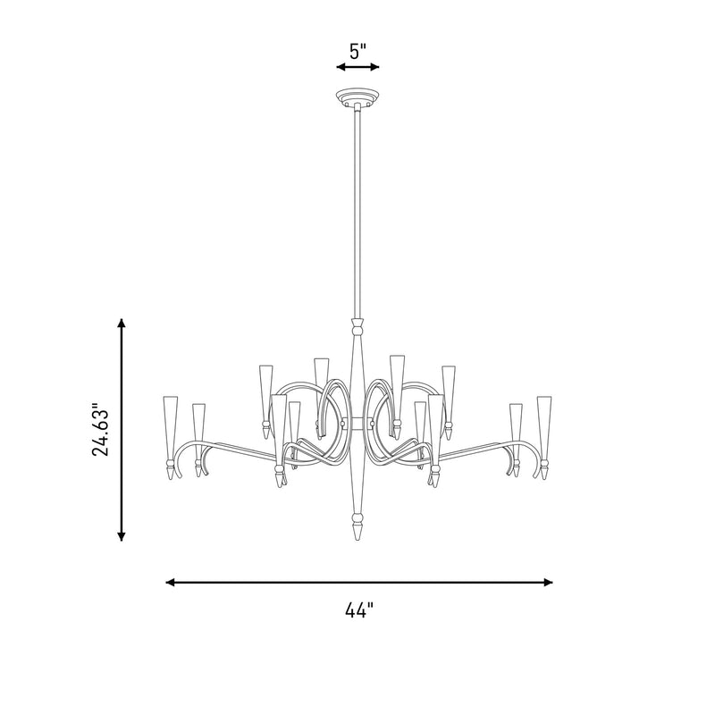 Savoy House Tremont 12 Light Chandelier, Riviera Brass
