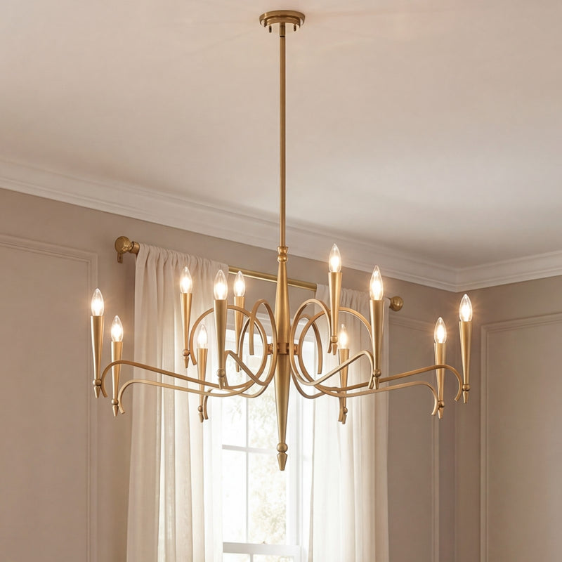 Savoy House Tremont 12 Light Chandelier, Riviera Brass