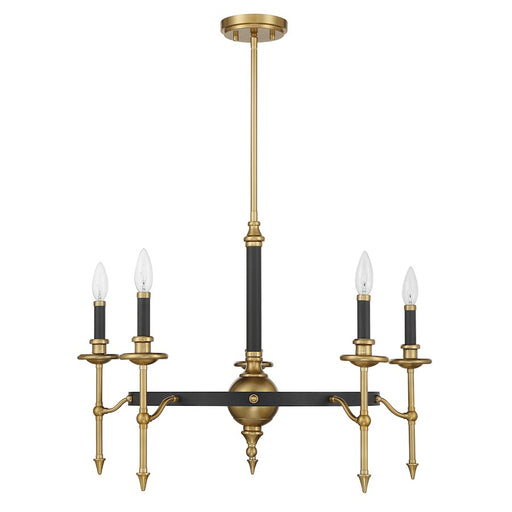 Savoy House Consulate 5Lt Chandelier, Matte Black and Warm Brass