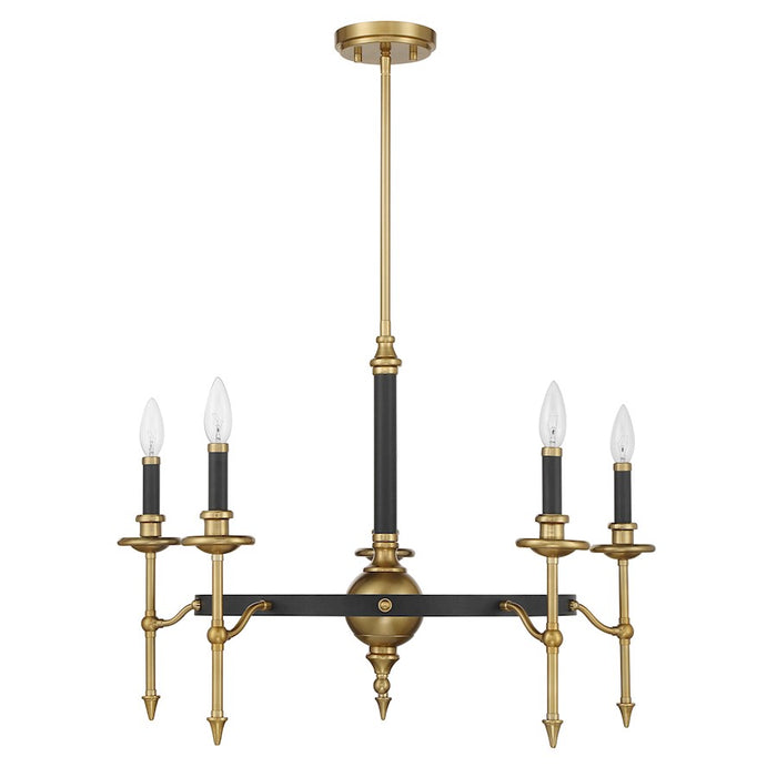 Savoy House Consulate 5Lt Chandelier, Matte Black and Warm Brass
