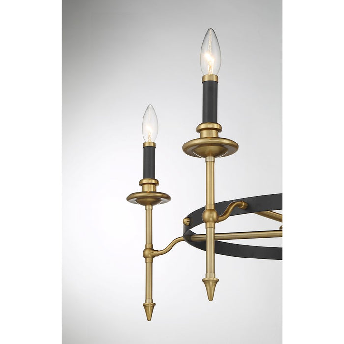 Savoy House Consulate 5Lt Chandelier, Matte Black and Warm Brass