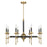 Savoy House Consulate 8Lt Chandelier, Matte Black and Warm Brass
