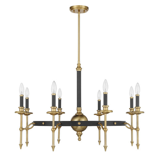 Savoy House Consulate 8Lt Chandelier, Matte Black and Warm Brass