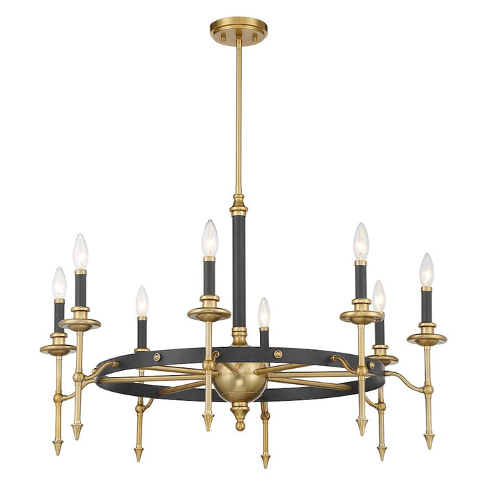 Savoy House Consulate 8Lt Chandelier, Matte Black and Warm Brass