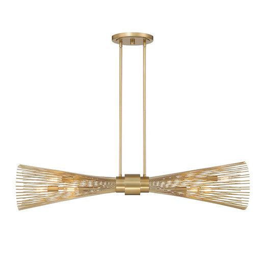 Savoy House Longfellow 6-Light Linear Chandelier, Burnished Brass