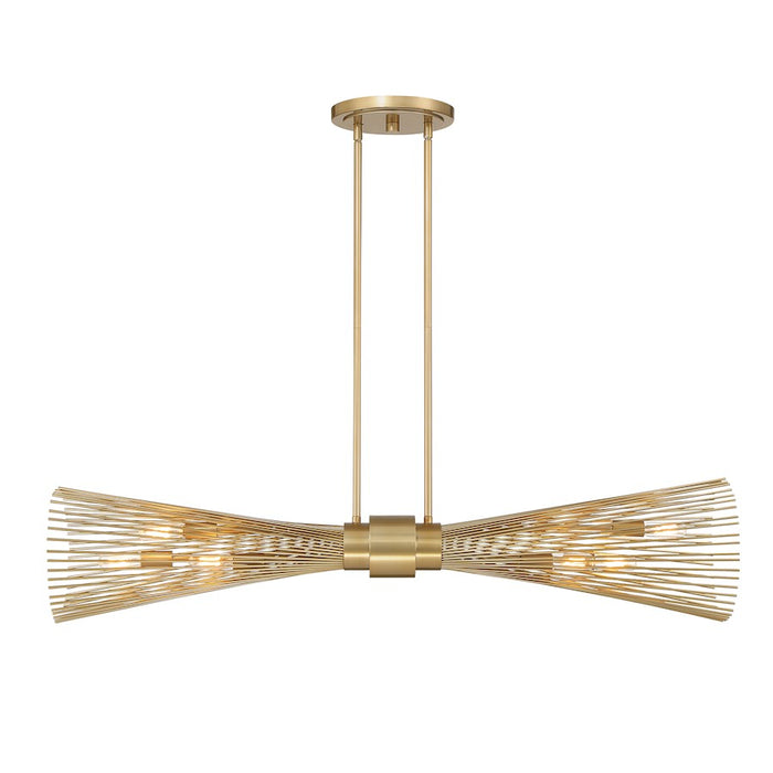 Savoy House Longfellow 6-Light Linear Chandelier, Burnished Brass