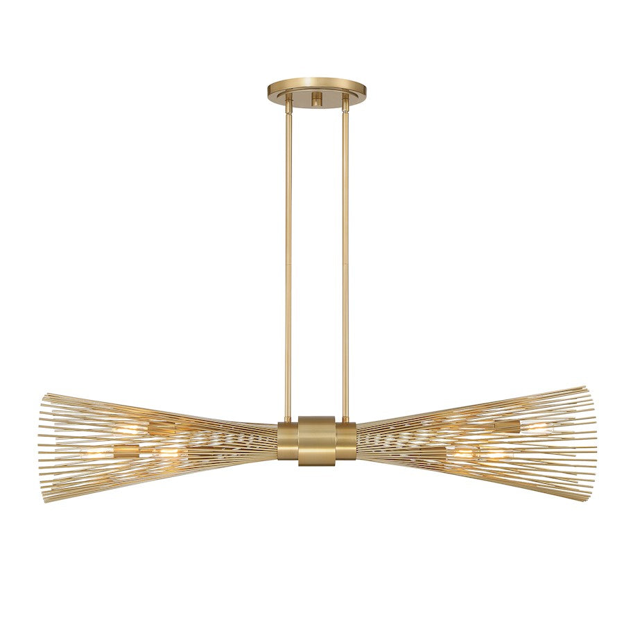 Savoy House Longfellow 6-Light Linear Chandelier, Burnished Brass