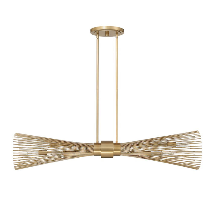 Savoy House Longfellow 6-Light Linear Chandelier, Burnished Brass