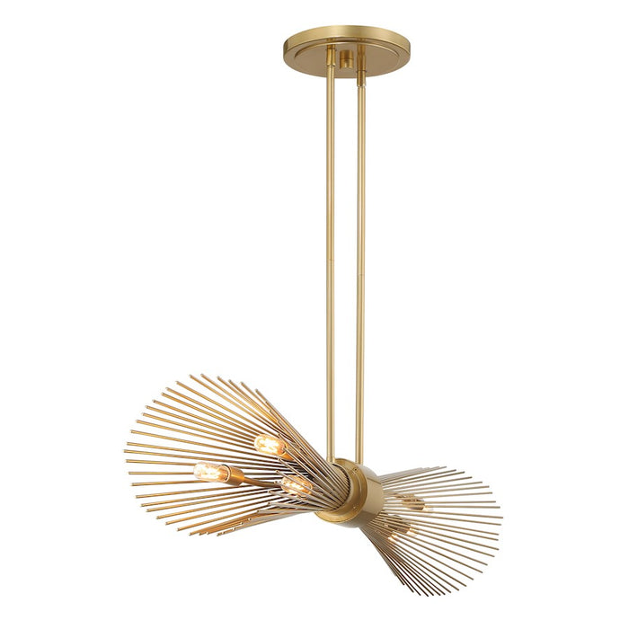 Savoy House Longfellow 6-Light Linear Chandelier, Burnished Brass