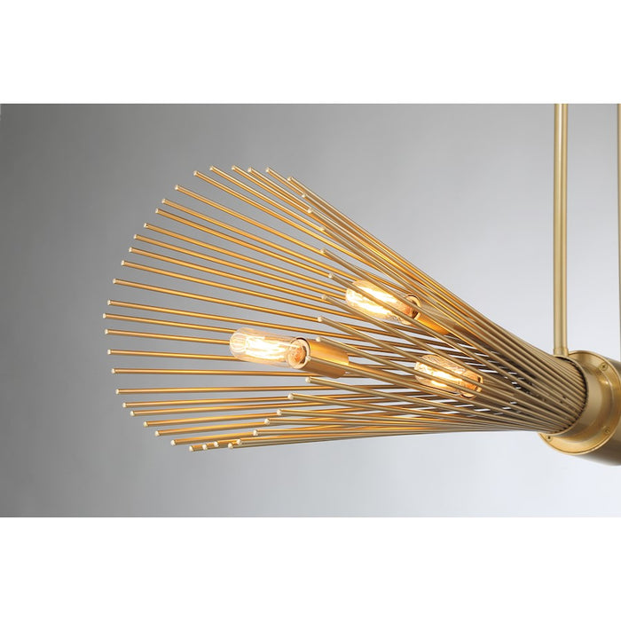 Savoy House Longfellow 6-Light Linear Chandelier, Burnished Brass