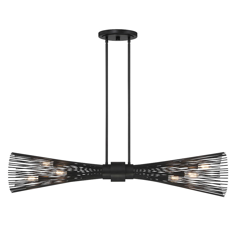 Savoy House Longfellow 6-Light Linear Chandelier, Matte Black