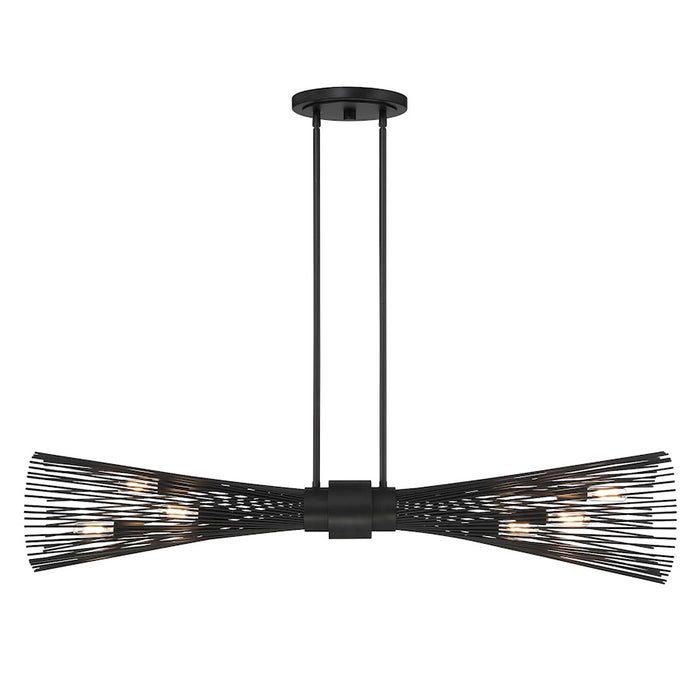 Savoy House Longfellow 6-Light Linear Chandelier, Matte Black