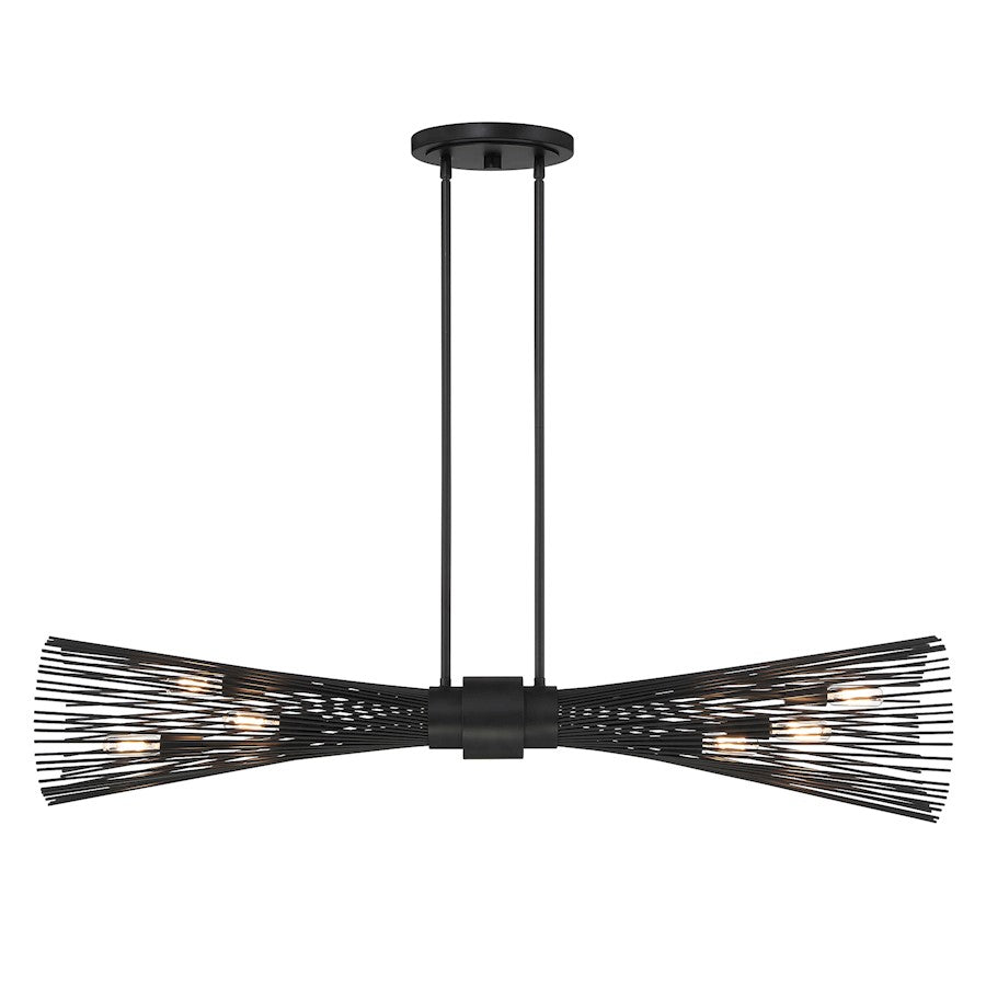 Savoy House Longfellow 6-Light Linear Chandelier, Matte Black - 1-9601-6-89