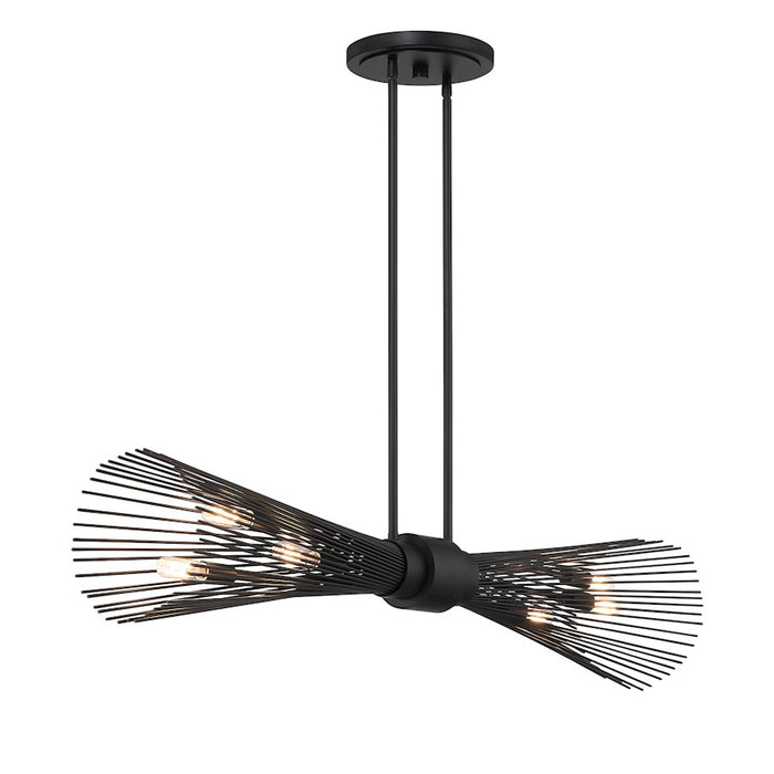 Savoy House Longfellow 6-Light Linear Chandelier, Matte Black