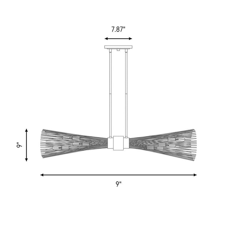 Savoy House Longfellow 6-Light Linear Chandelier, Matte Black