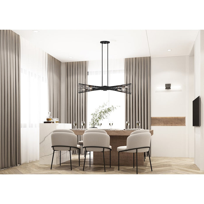 Savoy House Longfellow 6-Light Linear Chandelier, Matte Black