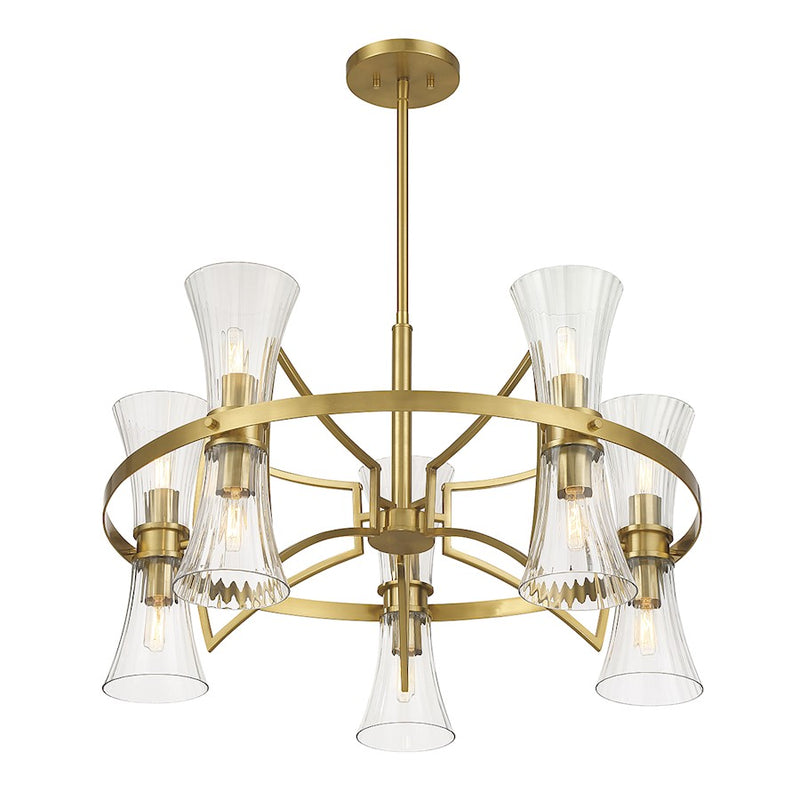 Savoy House Bennington 10-Light Chandelier, Warm Brass