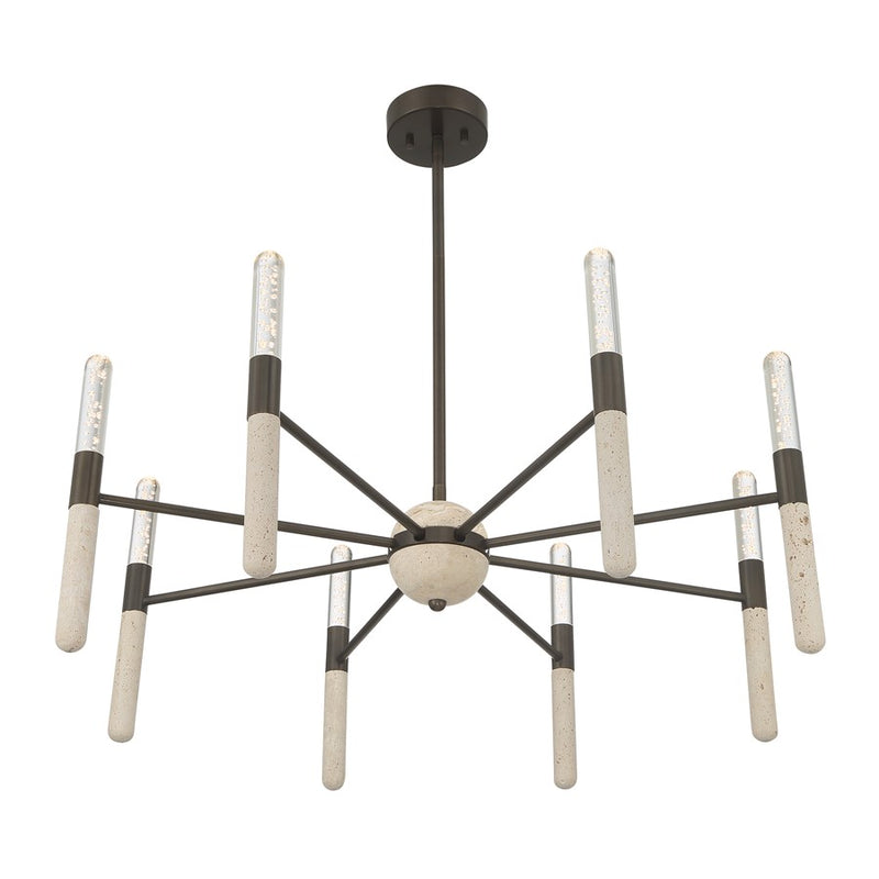 Savoy House Linden 8Lt Chandelier, Bronze/Clear Seeded