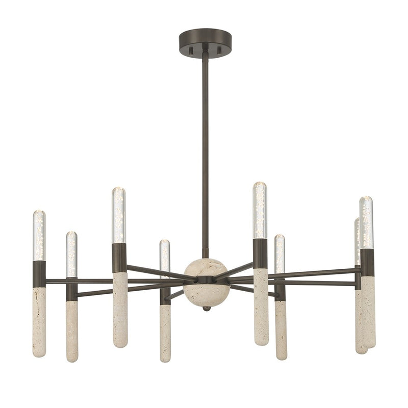 Savoy House Linden 8Lt Chandelier, Bronze/Clear Seeded