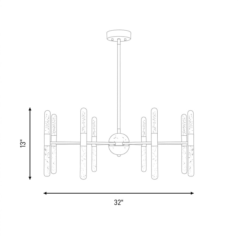 Savoy House Linden 8Lt Chandelier, Bronze/Clear Seeded