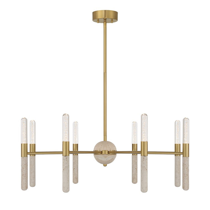 Savoy House Linden 8 Lt Chandelier, Clear Seeded, Warm Brass - 1-9716-8-322