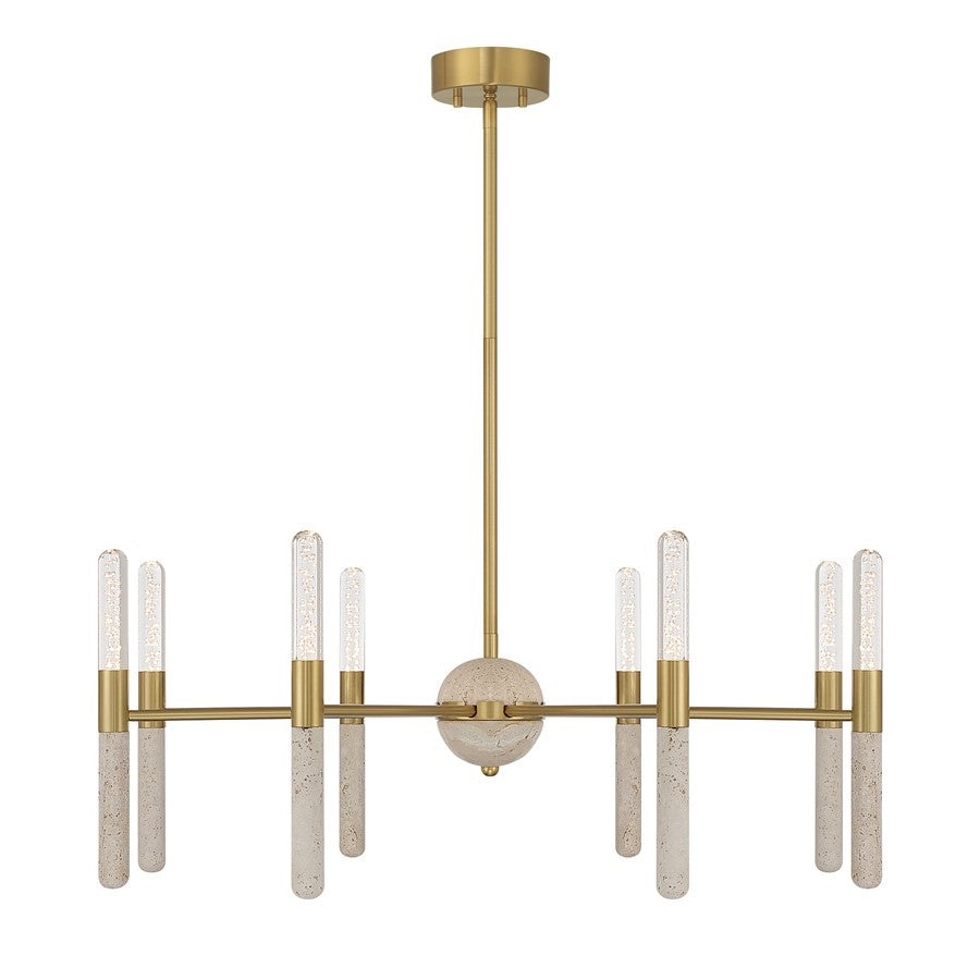 Savoy House Linden 8 Lt Chandelier, Clear Seeded, Warm Brass - 1-9716-8-322