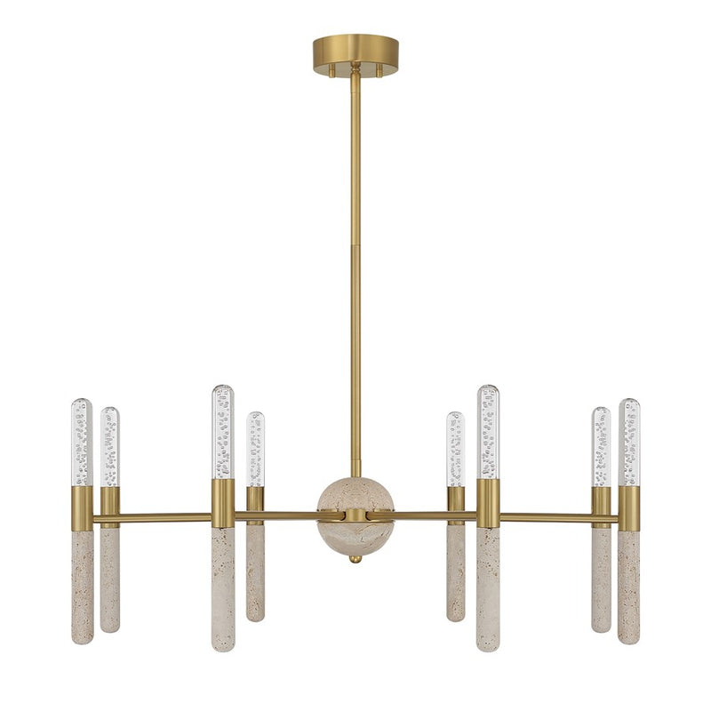 Savoy House Linden 8 Lt Chandelier, Clear Seeded, Warm Brass