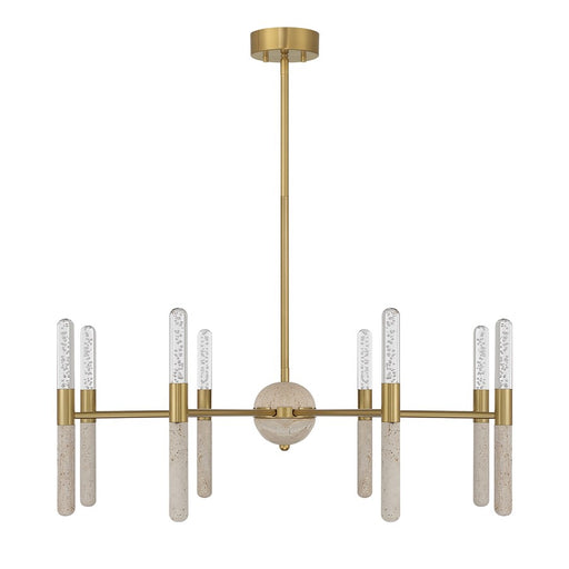 Savoy House Linden 8 Lt Chandelier, Clear Seeded, Warm Brass