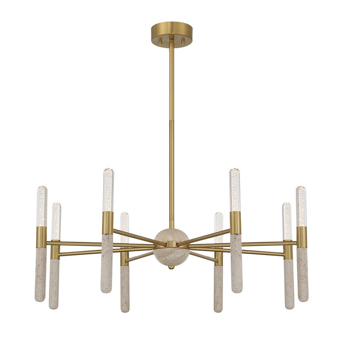 Savoy House Linden 8 Lt Chandelier, Clear Seeded, Warm Brass
