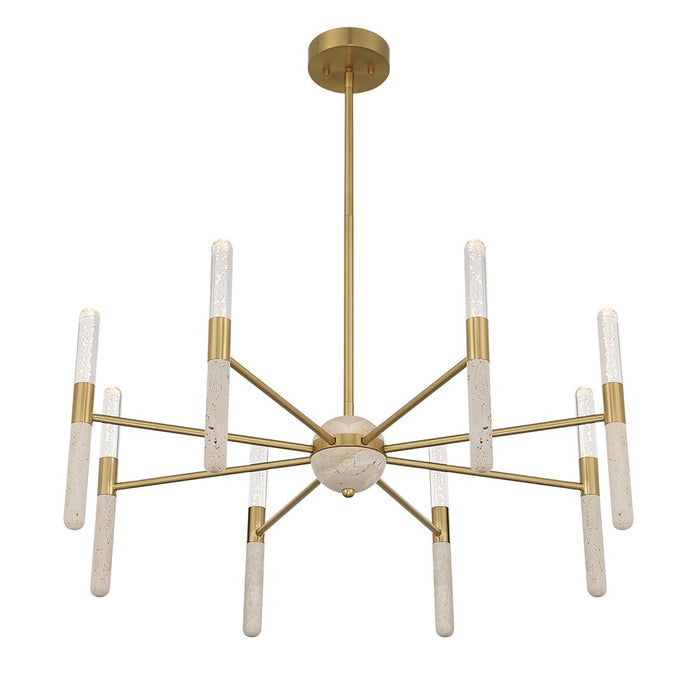 Savoy House Linden 8 Lt Chandelier, Clear Seeded, Warm Brass