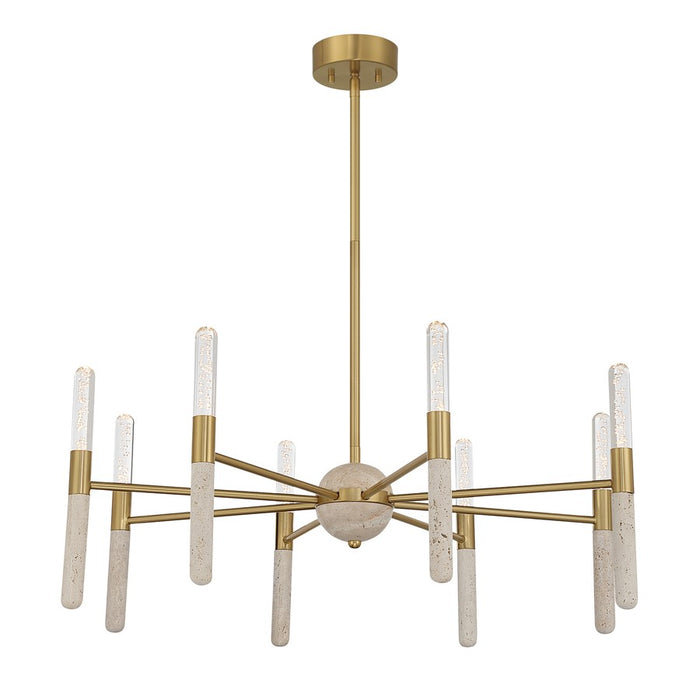 Savoy House Linden 8 Lt Chandelier, Clear Seeded, Warm Brass