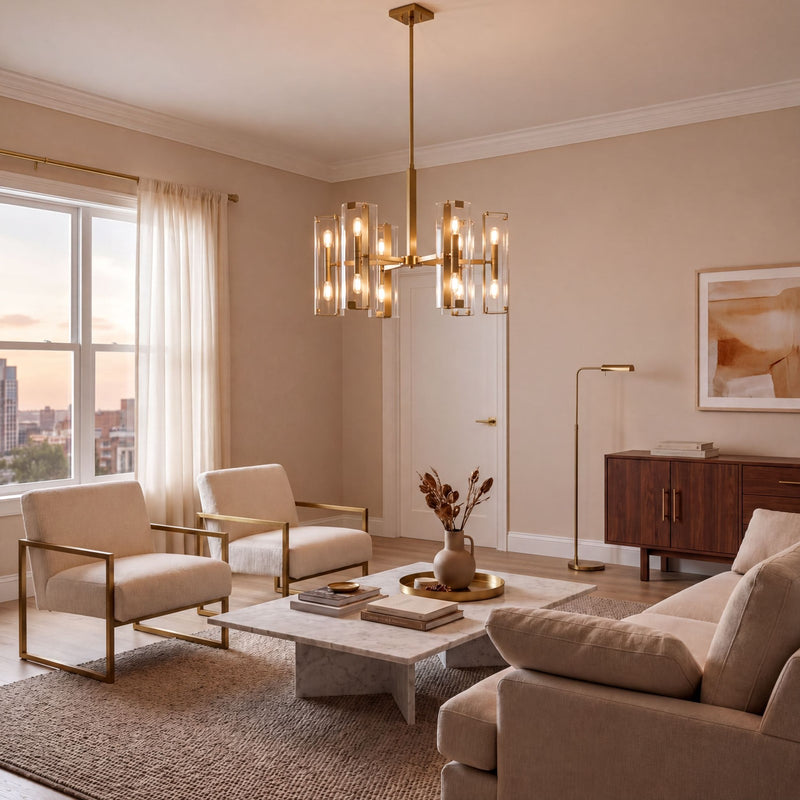 Savoy House Winfield 10-Light Chandelier, Warm Brass