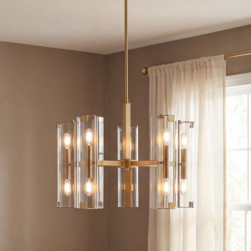 Savoy House Winfield 10-Light Chandelier, Warm Brass