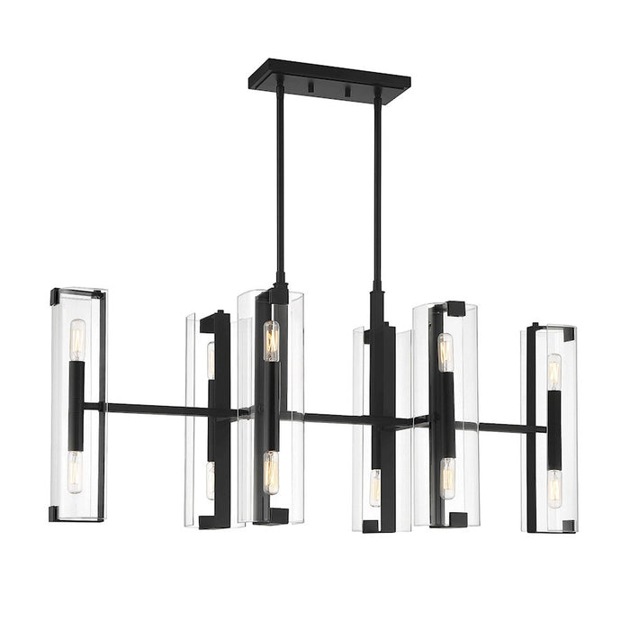 Savoy House Winfield 12-Light Linear Chandelier, Matte Black - 1-9773-12-89