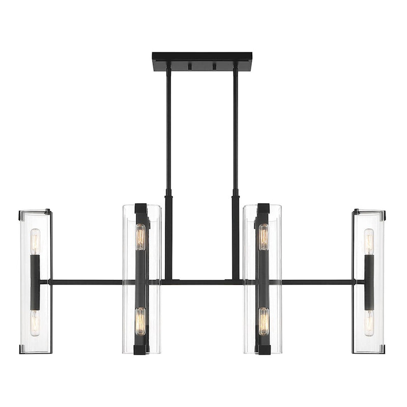 Savoy House Winfield 12-Light Linear Chandelier, Matte Black