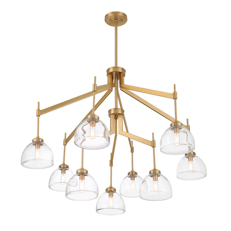 Savoy House Corbin 9-Light Chandelier, Warm Brass