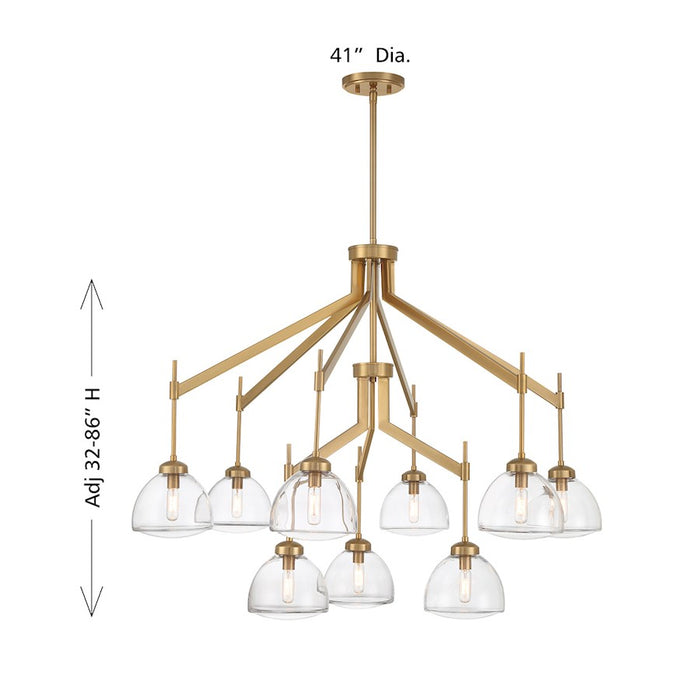 Savoy House Corbin 9-Light Chandelier, Warm Brass