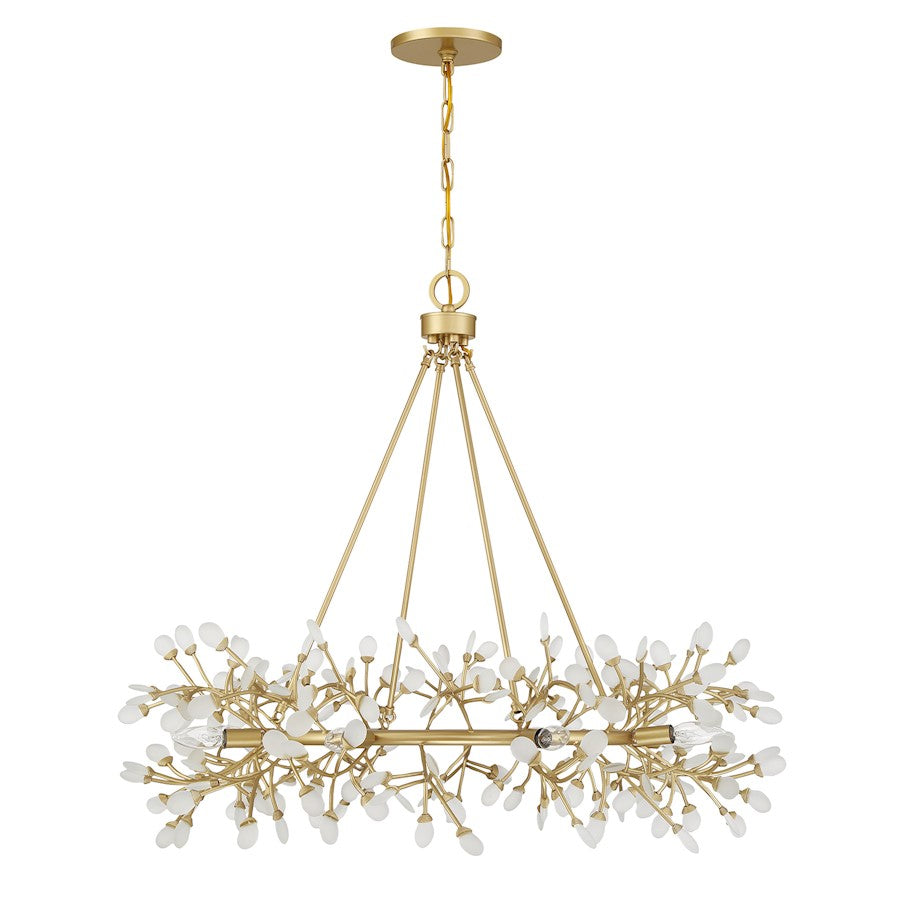 Savoy House Once 8 Light Chandelier, Spun Gold/Frosted