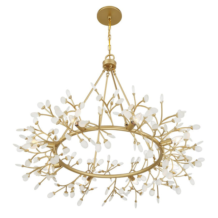 Savoy House Once 8 Light Chandelier, Spun Gold/Frosted