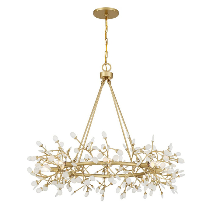 Savoy House Once 8 Light Chandelier, Spun Gold/Frosted