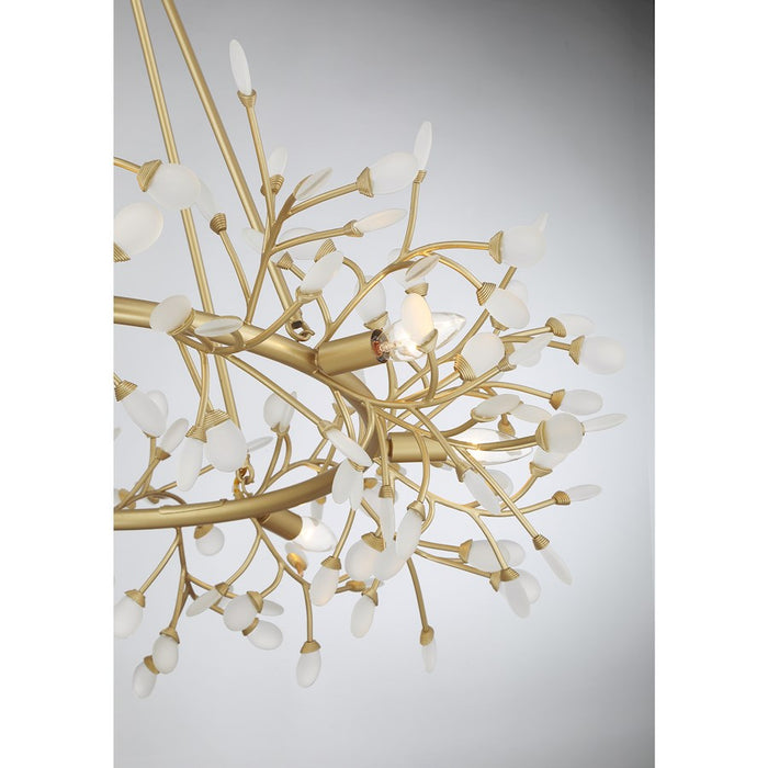 Savoy House Once 8 Light Chandelier, Spun Gold/Frosted