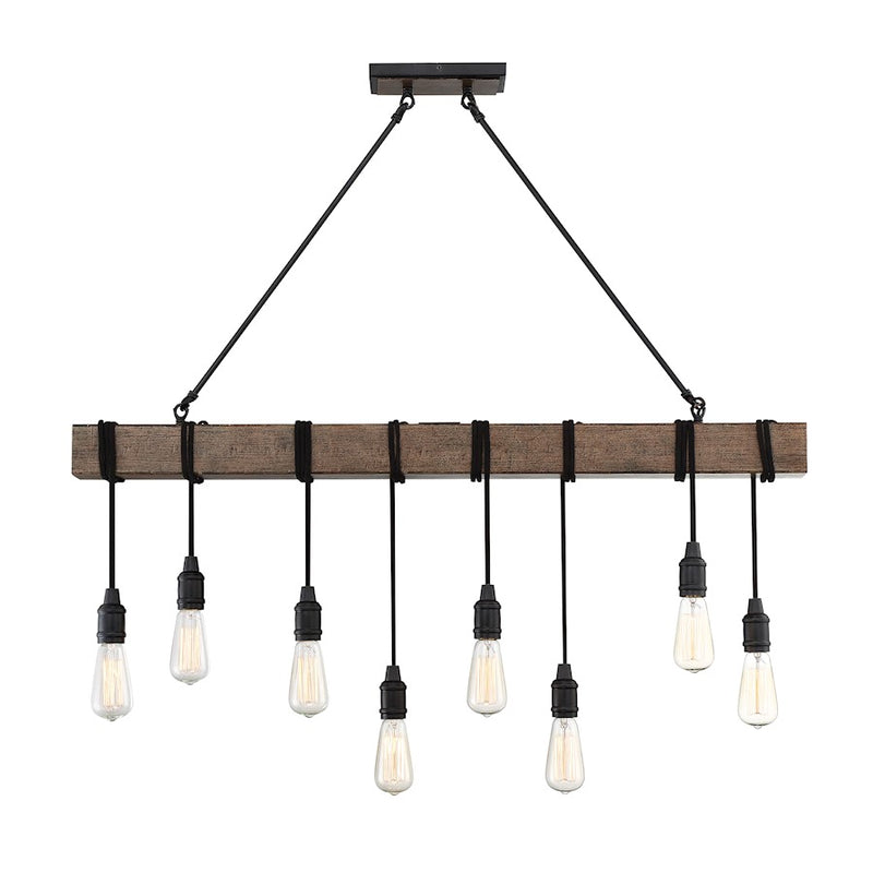 Savoy House Burgess 8-Light Linear Chandelier, Durango