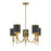 Savoy House Quincy 5Lt Chandelier, Black/Brass - 1-9945-5-143