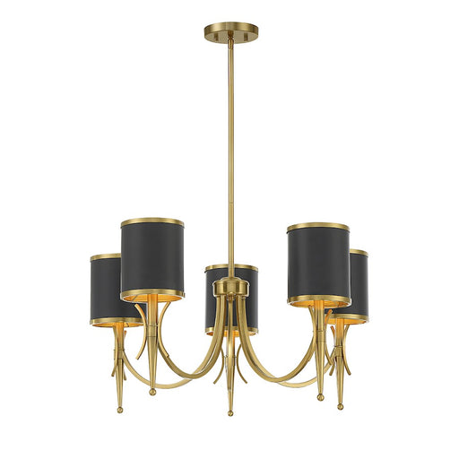 Savoy House Quincy 5Lt Chandelier, Black/Brass - 1-9945-5-143