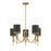 Savoy House Quincy 5Lt Chandelier, Black/Brass