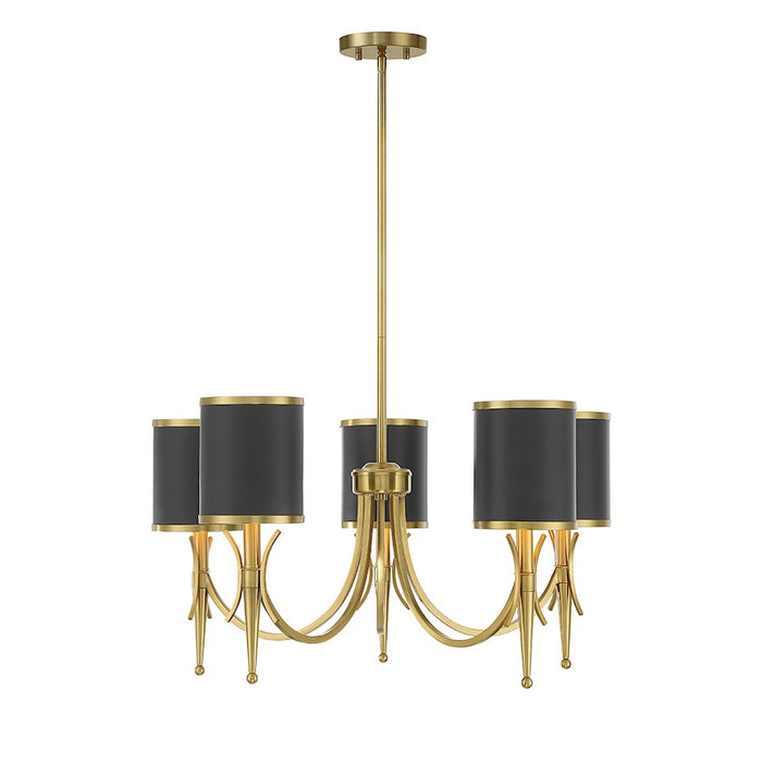 Savoy House Quincy 5Lt Chandelier, Black/Brass