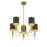 Savoy House Quincy 5Lt Chandelier, Black/Brass